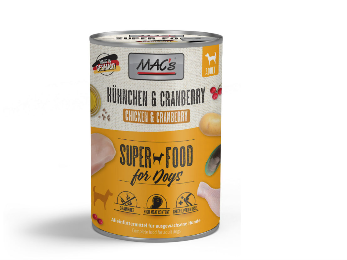 Mac's Dog с пиле и червена боровинка, 400 гр