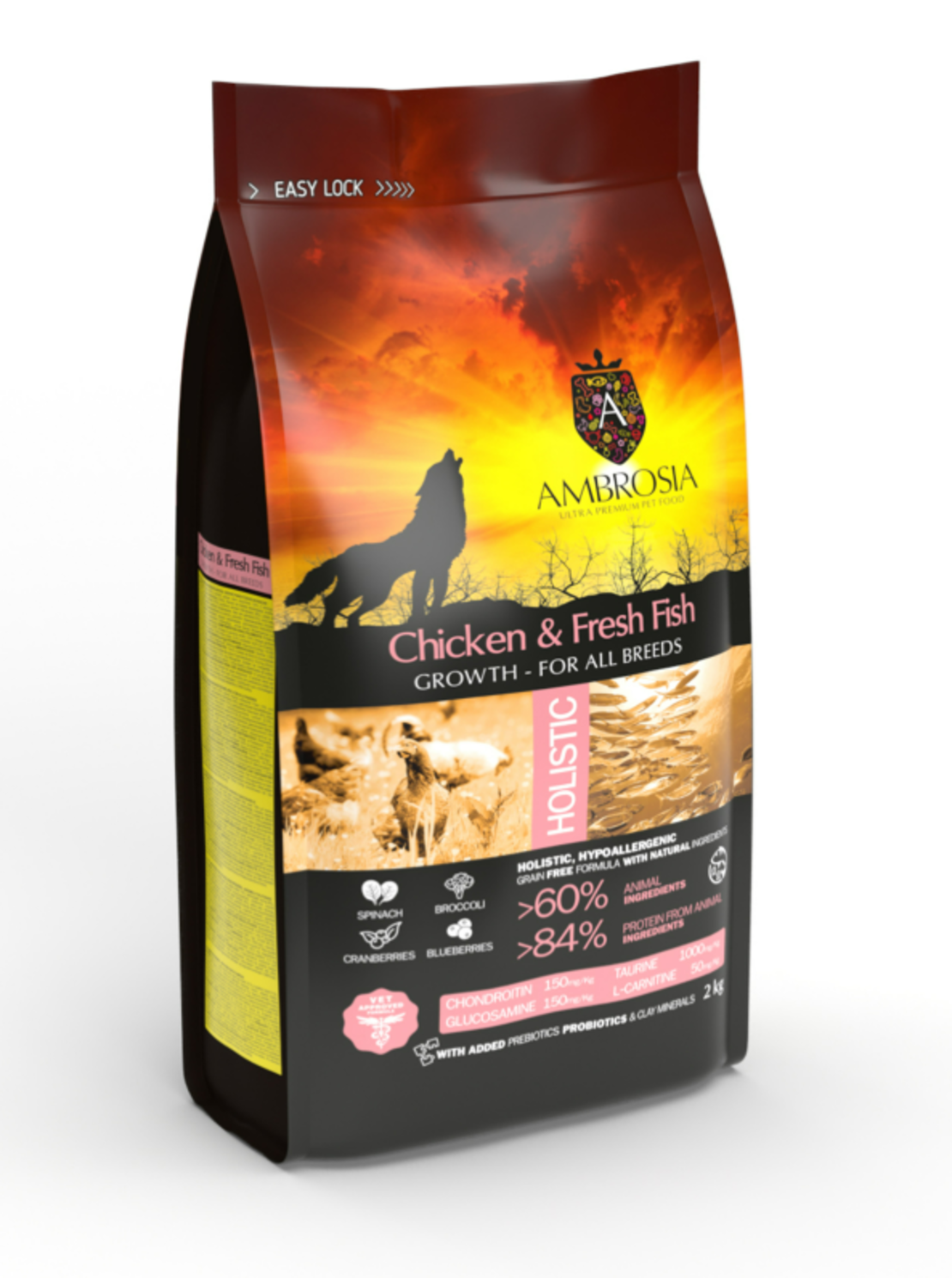 Ambrosia•Puppy• all breeds•Ultra premium за кучета от всички породи бебета и подрастващи с Пиле и прясна риба