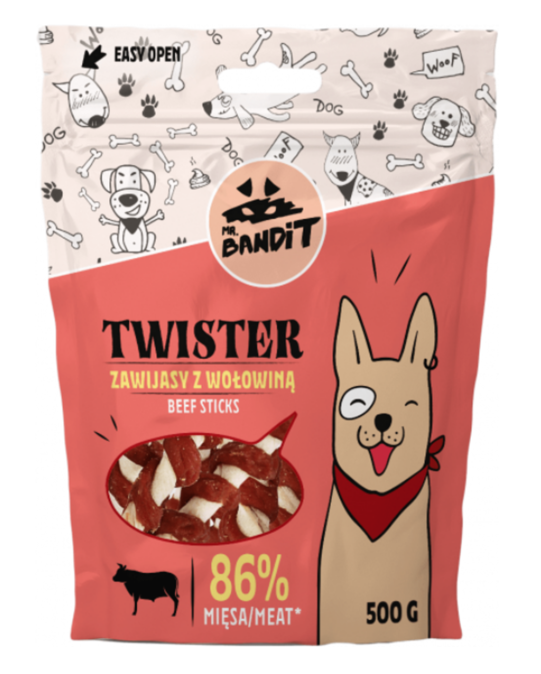 Mr. Bandit TWISTER with beef 500g