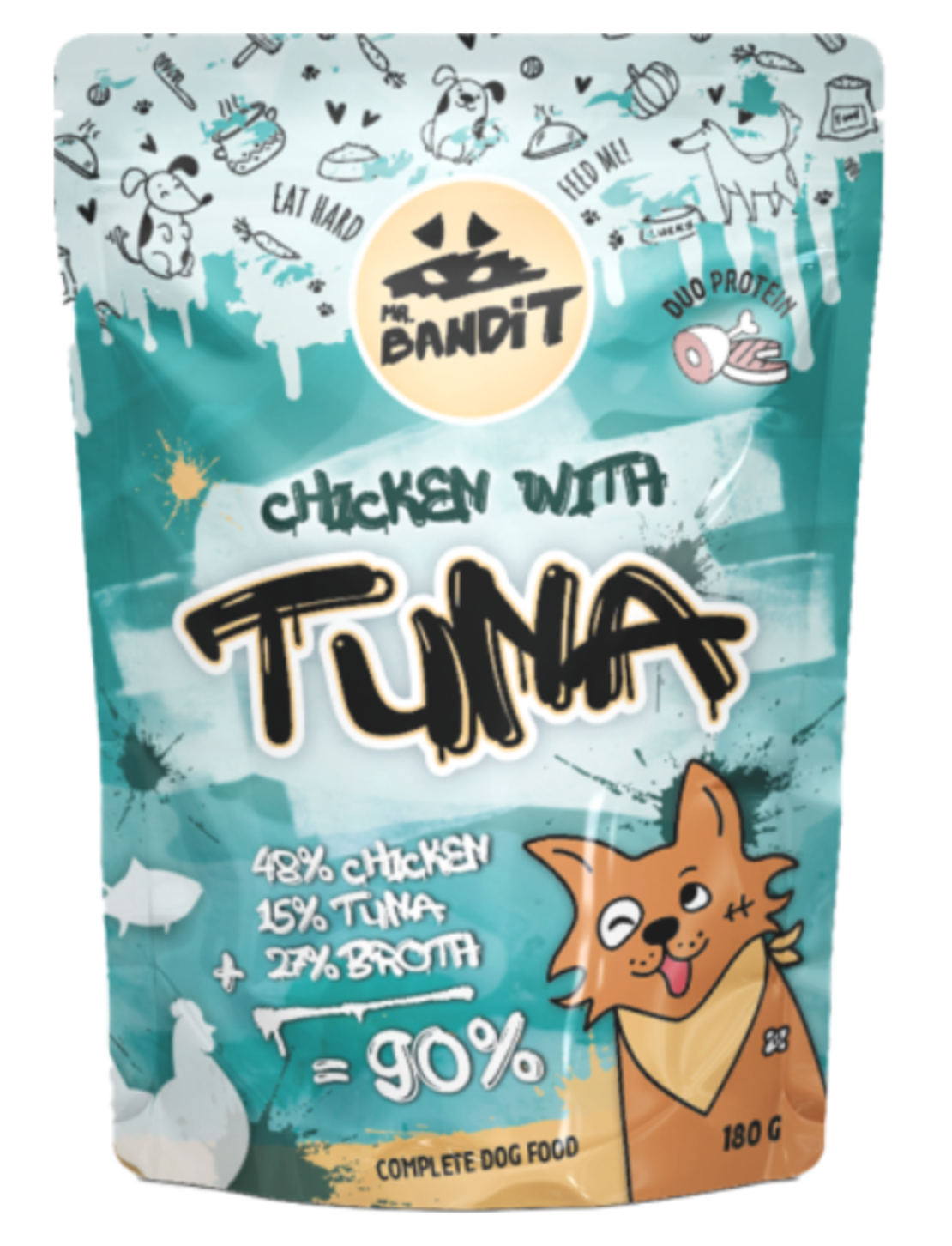 MR. BANDIT CHICKEN WITH TUNA - Пауч за кучета с пилешко и риба тон, 150гр