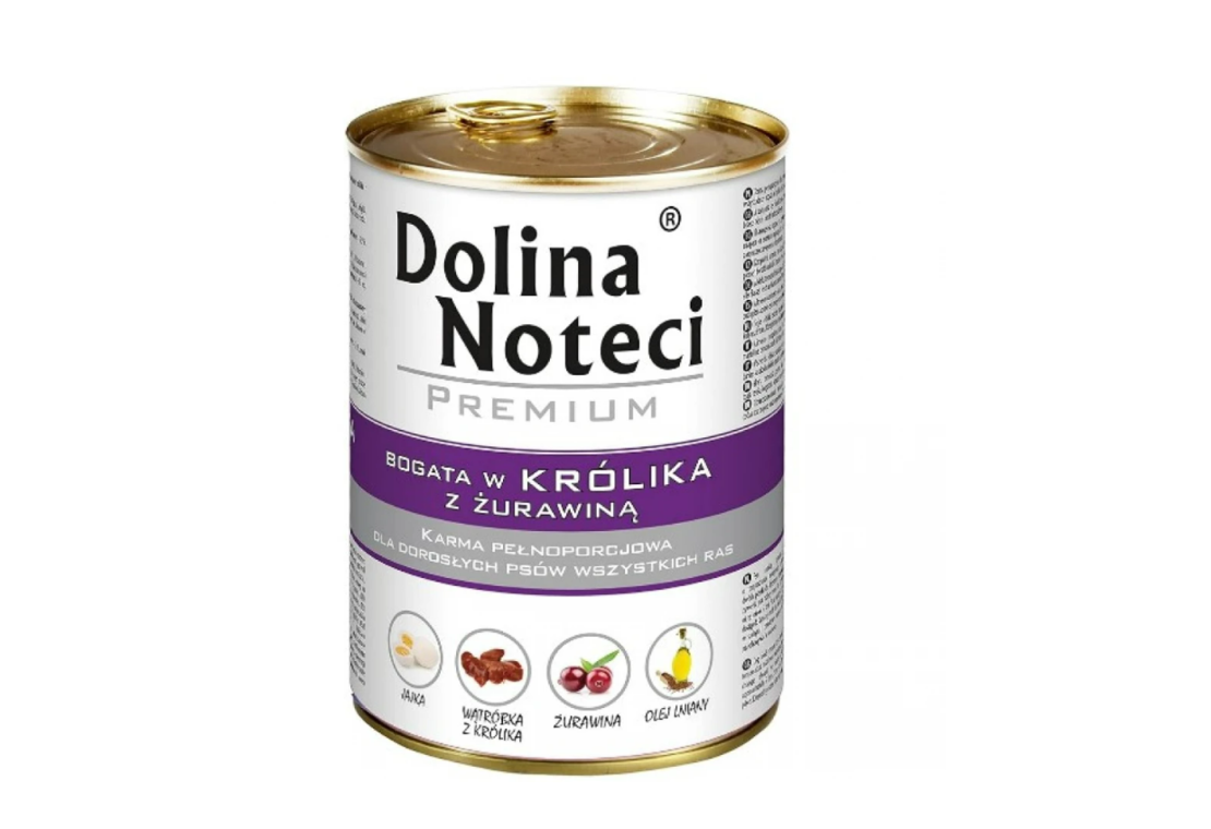 Dolina Noteci Premium Dog Rabbit - Консерва за кучета със заешко и боровинки 800 гр
