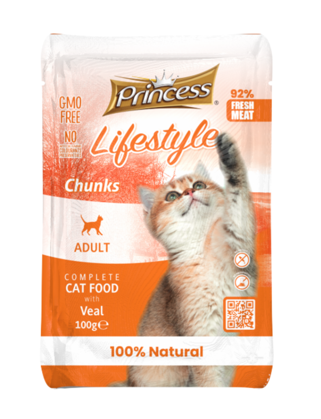 Lifestyle Princess – Пауч за израснали котки с телешко, 100гр