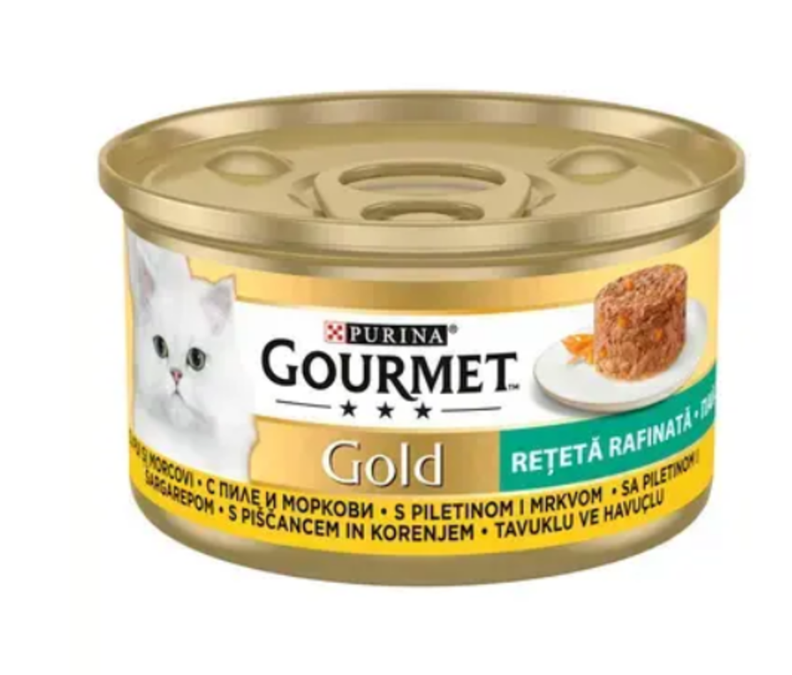 Gourmet Gold котешки пастет с вкус на пилешко и морков, 85g