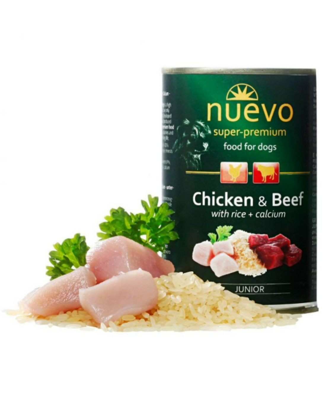 Nuevo Dog Junior Chicken and Beef - с пилешко месо, говеждо месо, за кучета от 1 до 12 месеца