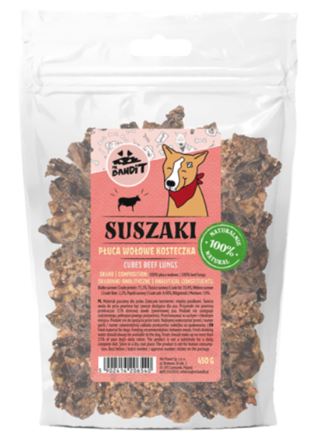 Mr Bandit Lungs beef cubes, 80g