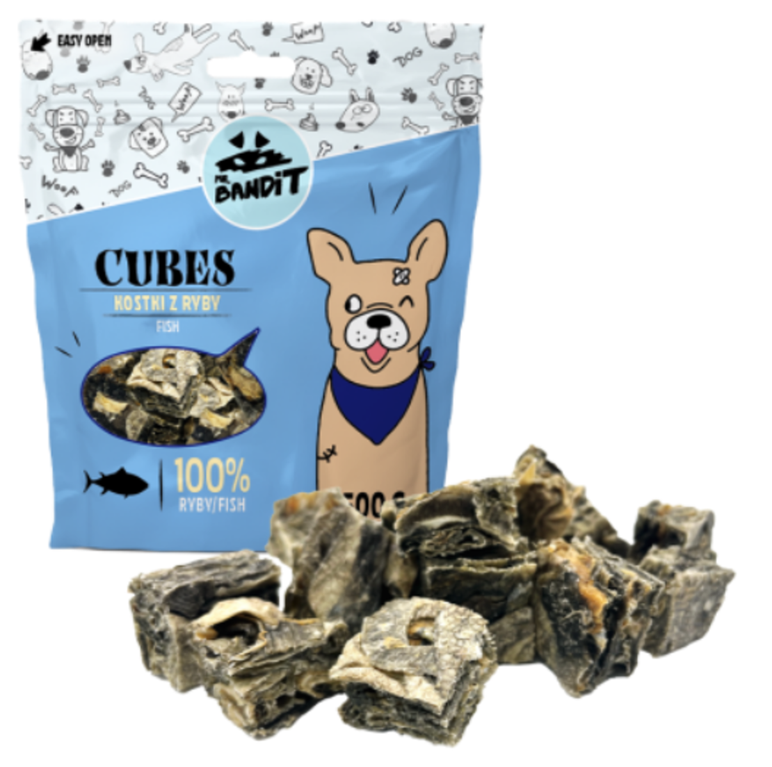 Mr. Bandit CUBES Fish skin cubes 500g