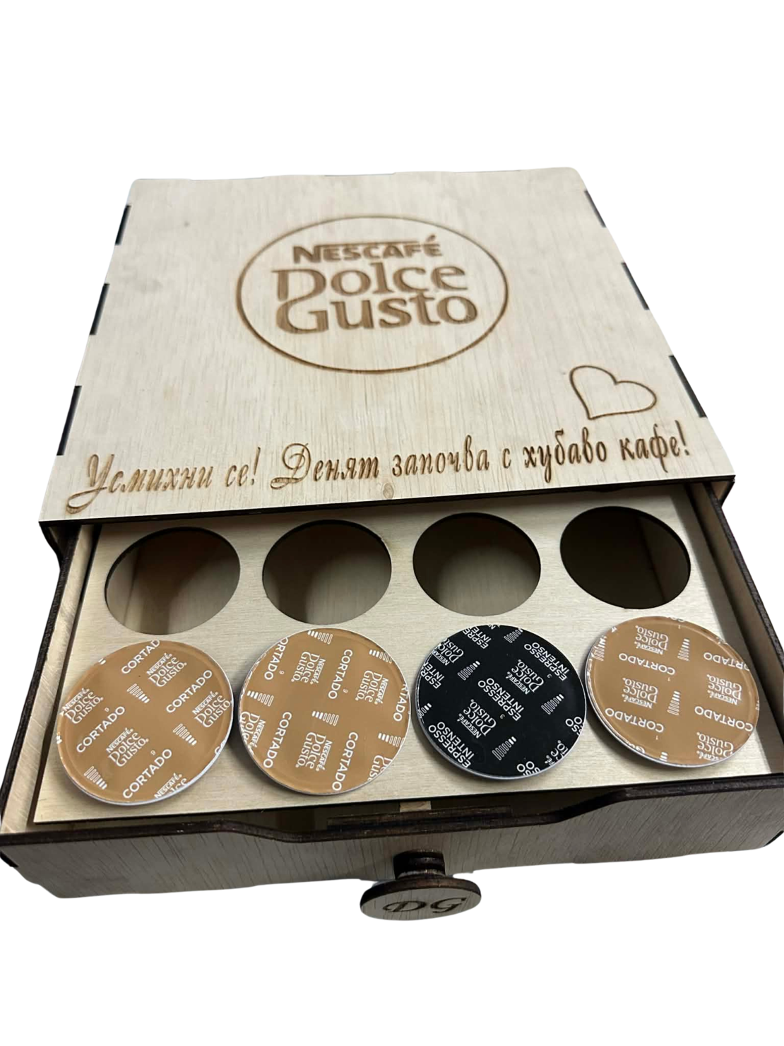 Дървена поставка за капсули Dolce Gusto