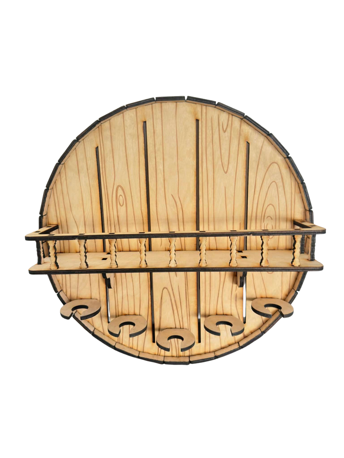 Стенна поставка за алкохол с гравирана бутилка и 6 персонализирани чаши