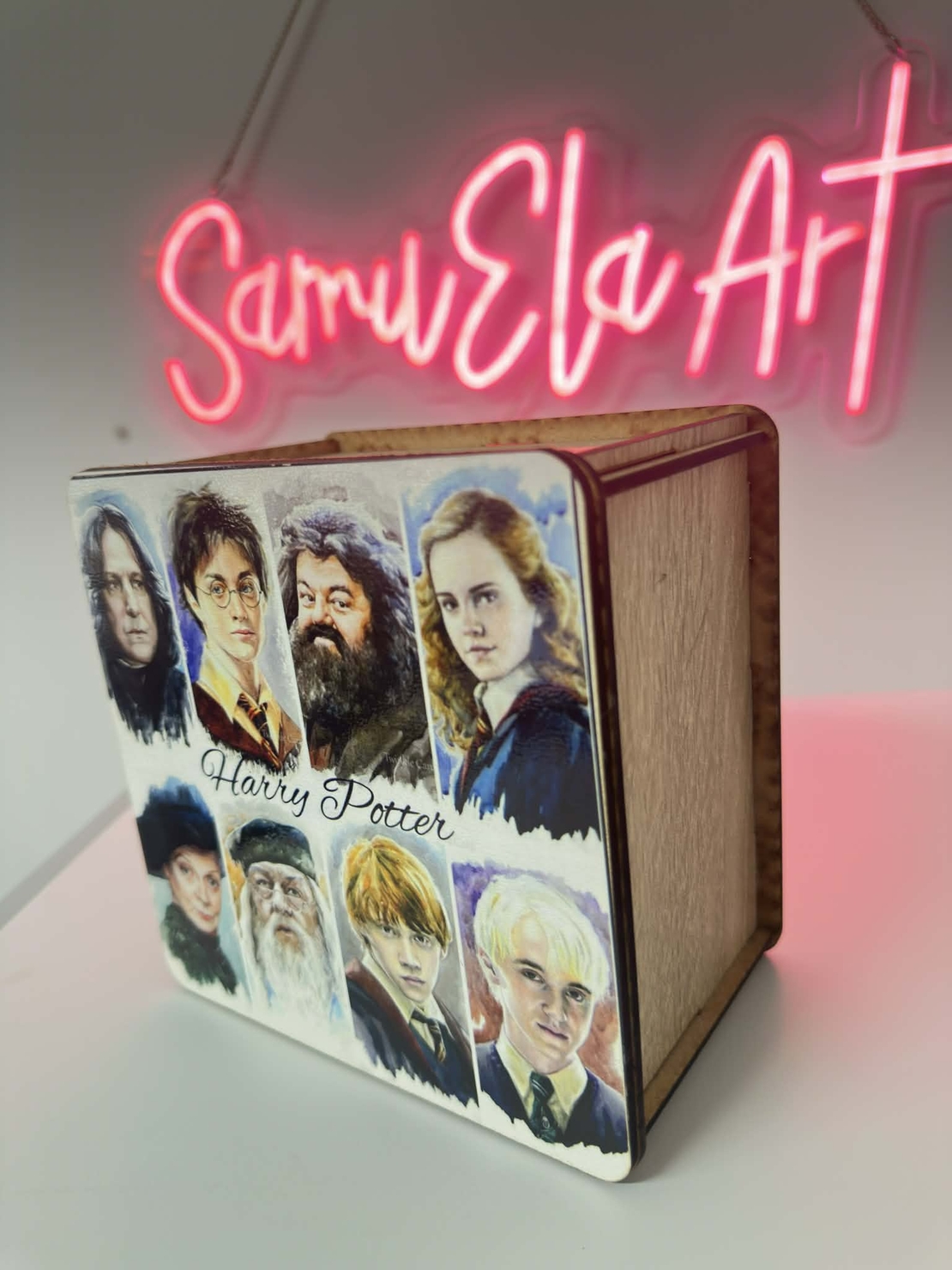 Дървена касичка с UV принт – Хари Потър