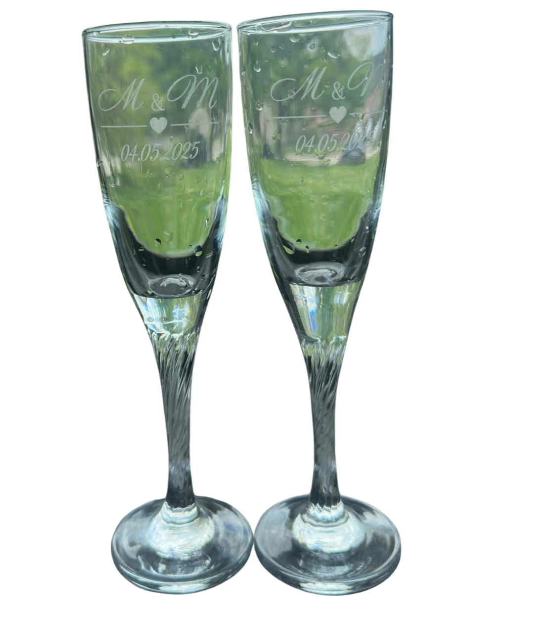 Гравирани сватбени чаши с име