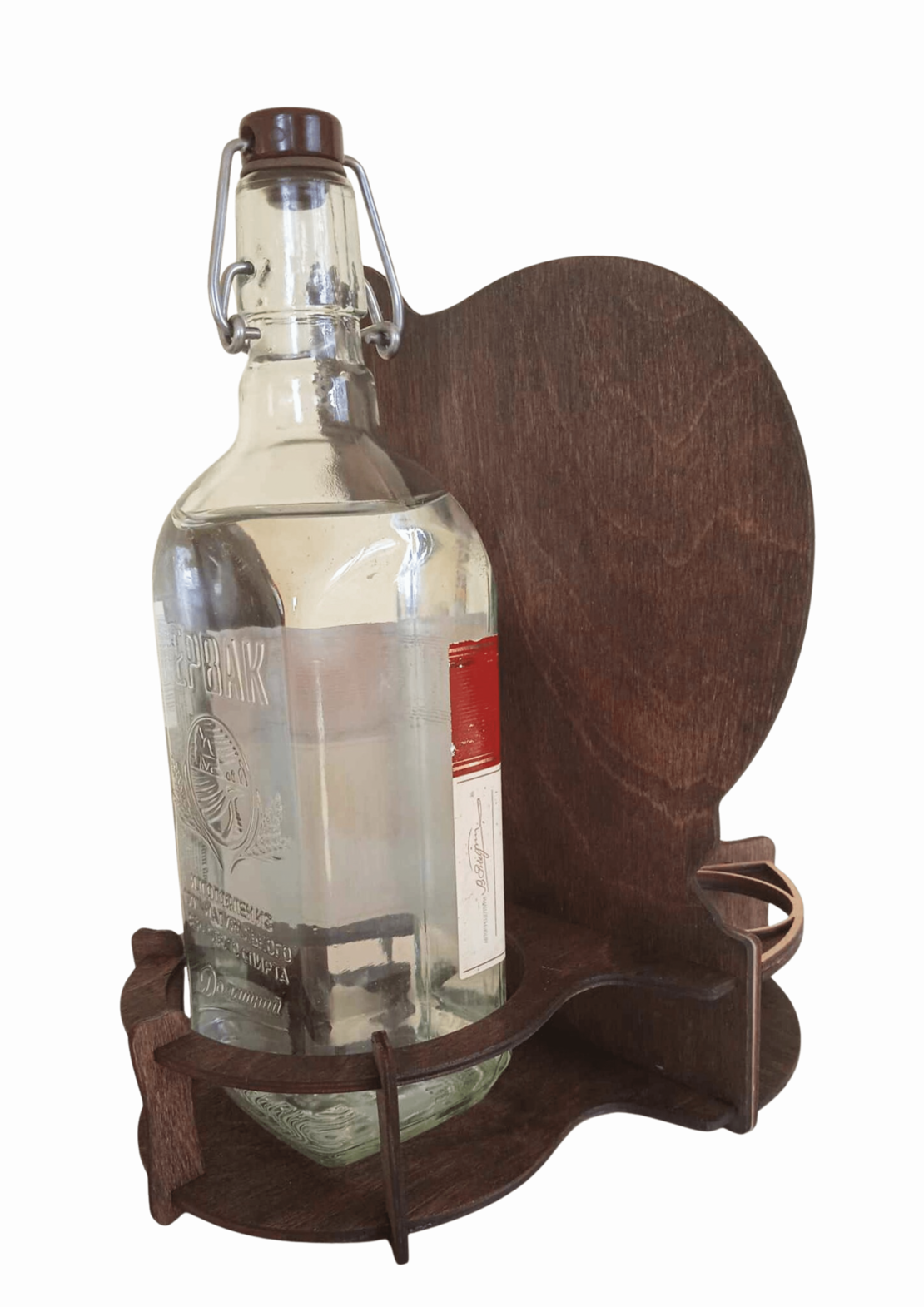 Поставка за алкохол за бутилка и три чаши-Рибар