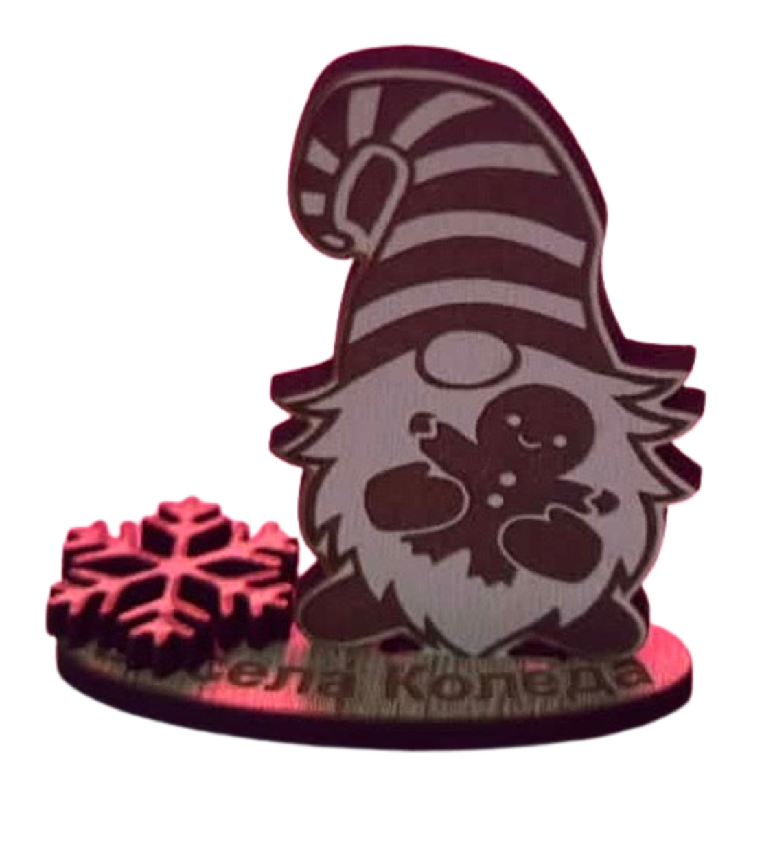 Дървено джудже с табелка и късметче