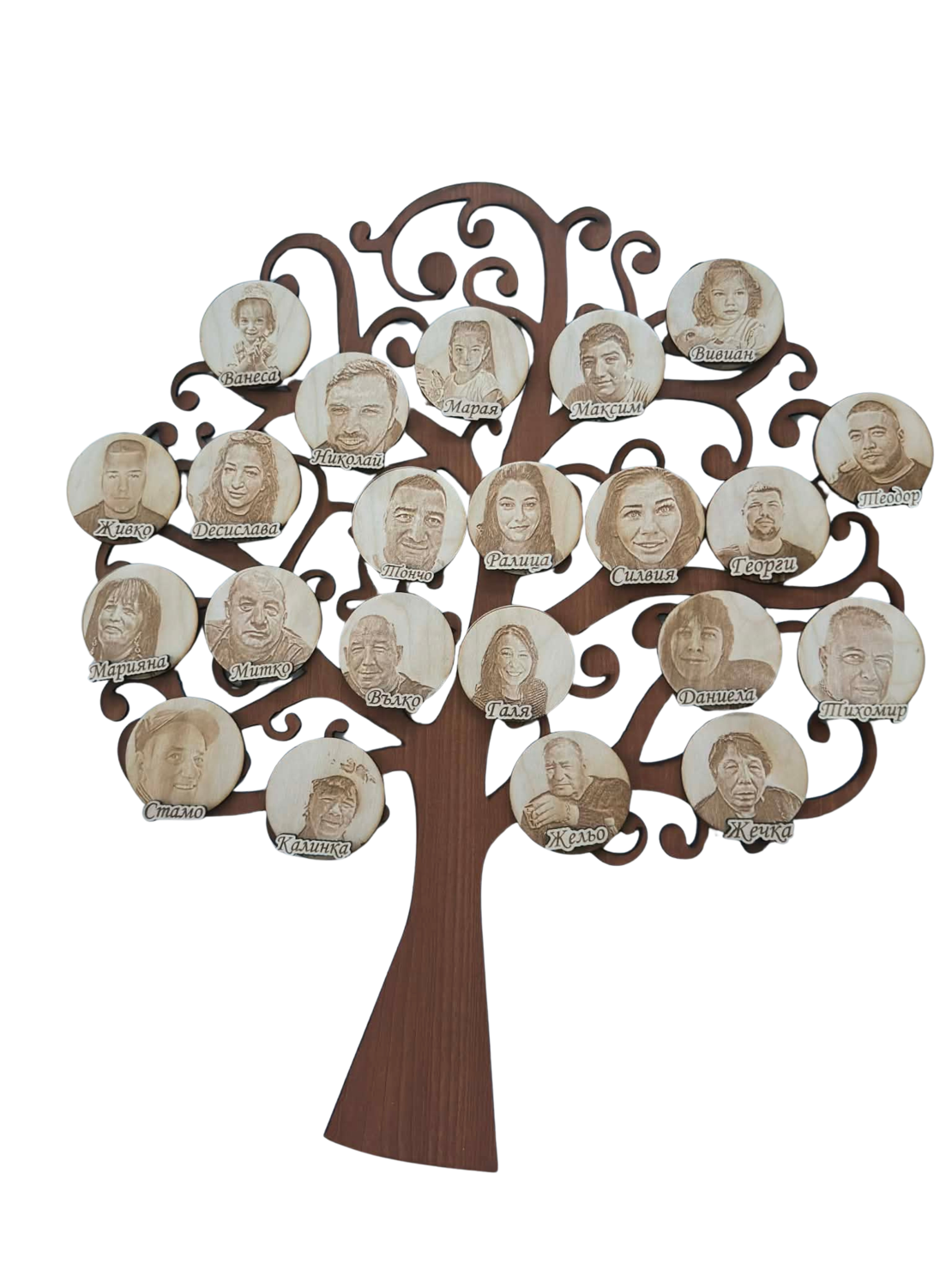 Гравирано родословно „Дърво на живота“ със снимки и персонализация