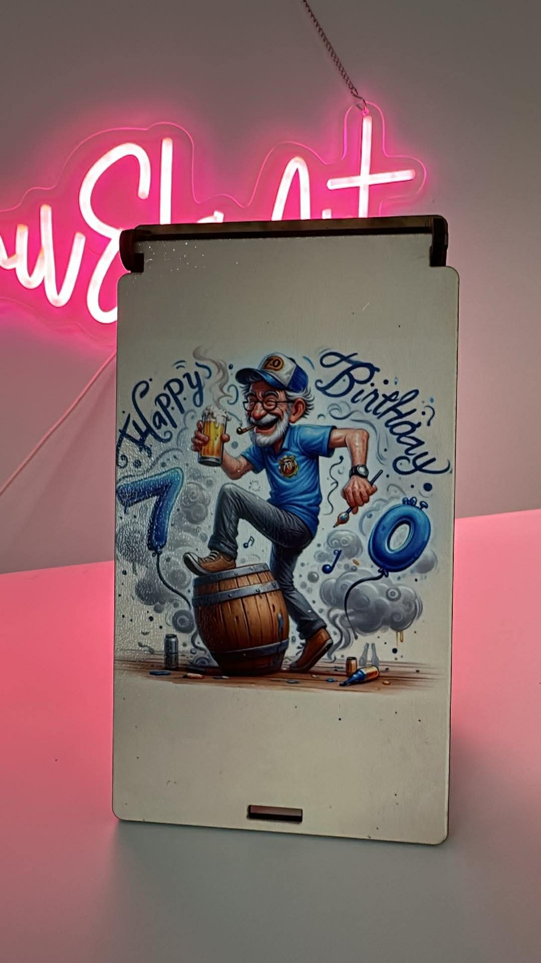 Дървена кутия за пари-Честит Юбилей мъж