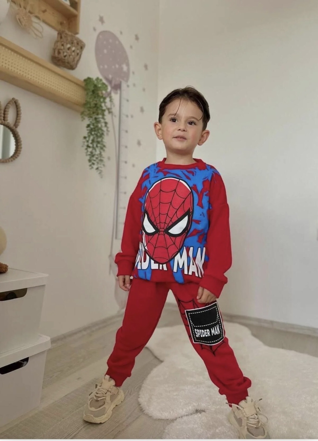 Детски спортен комплект  Спайдърмен – червен