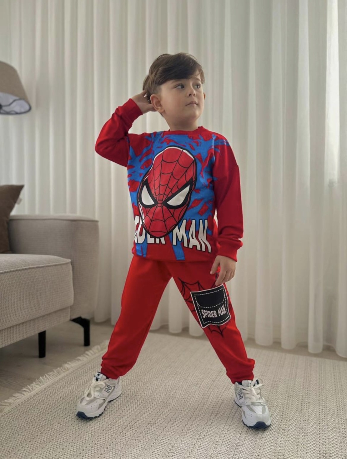 Детски спортен комплект  Спайдърмен – червен