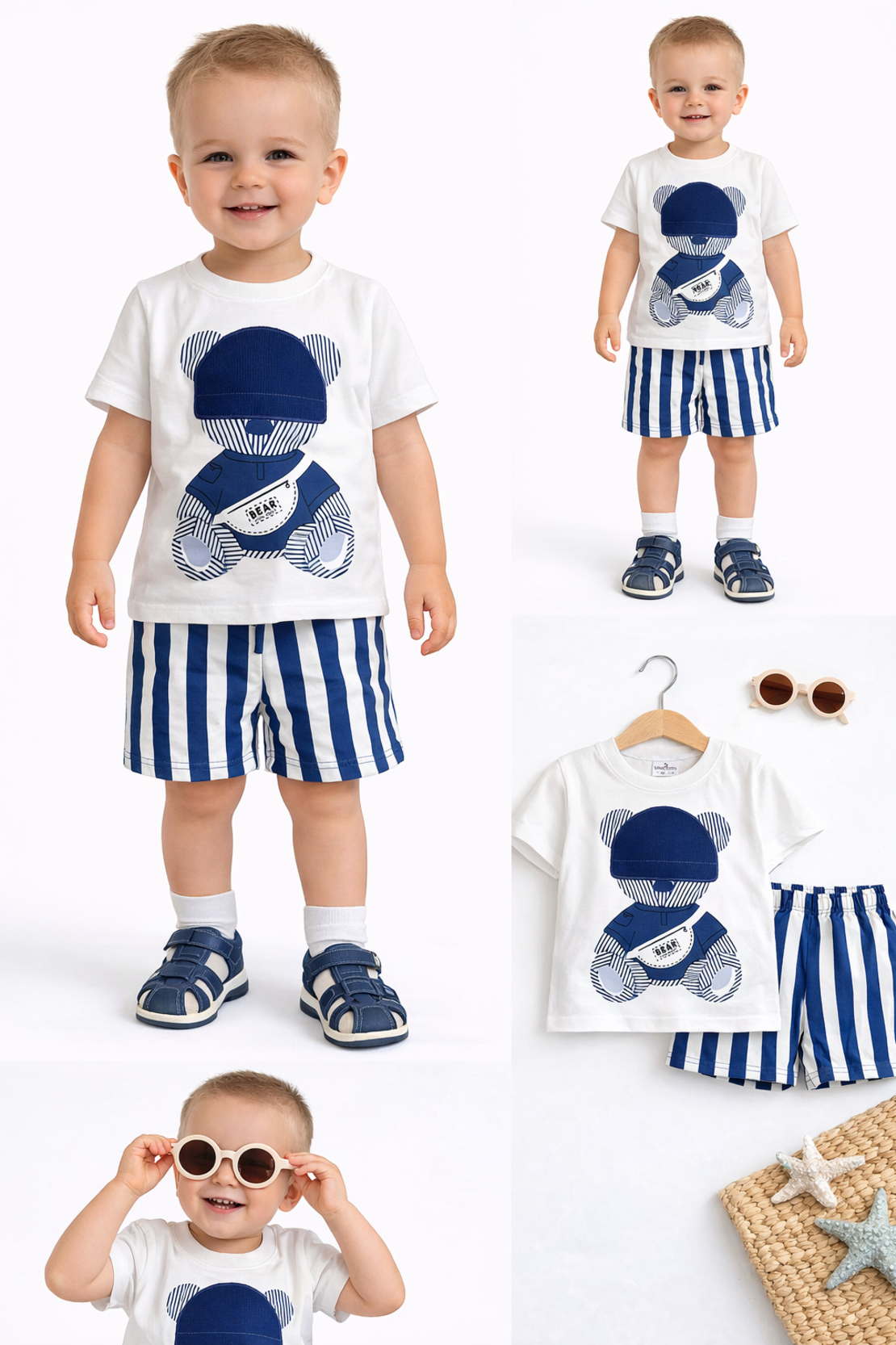 Детски летен комплект с мече