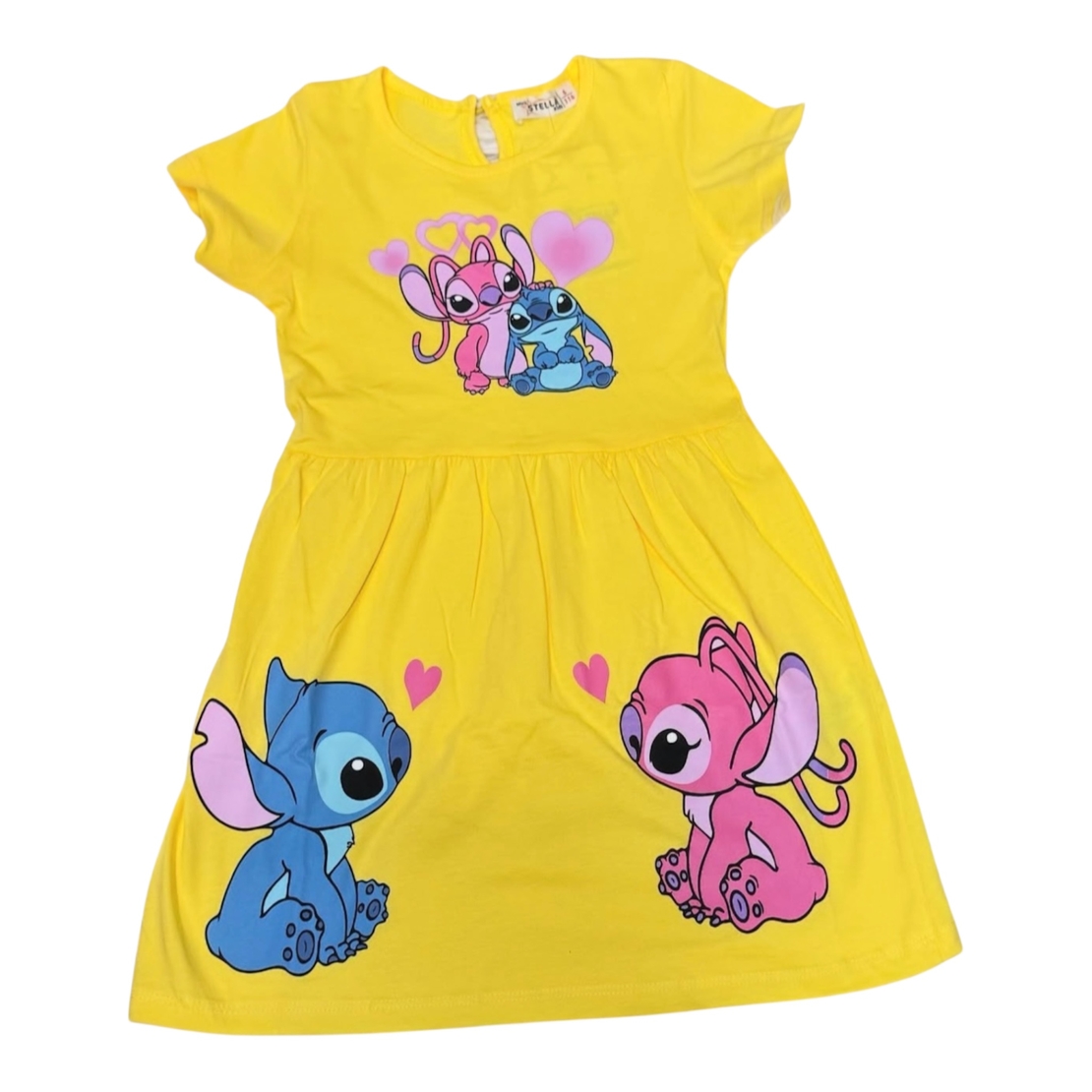 Лятна жълта рокличка Стич