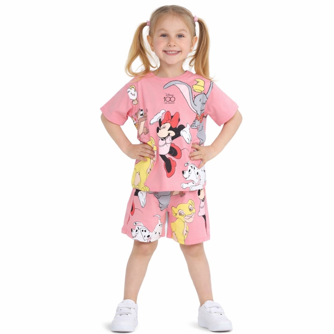 Летен комплект за момиче розов