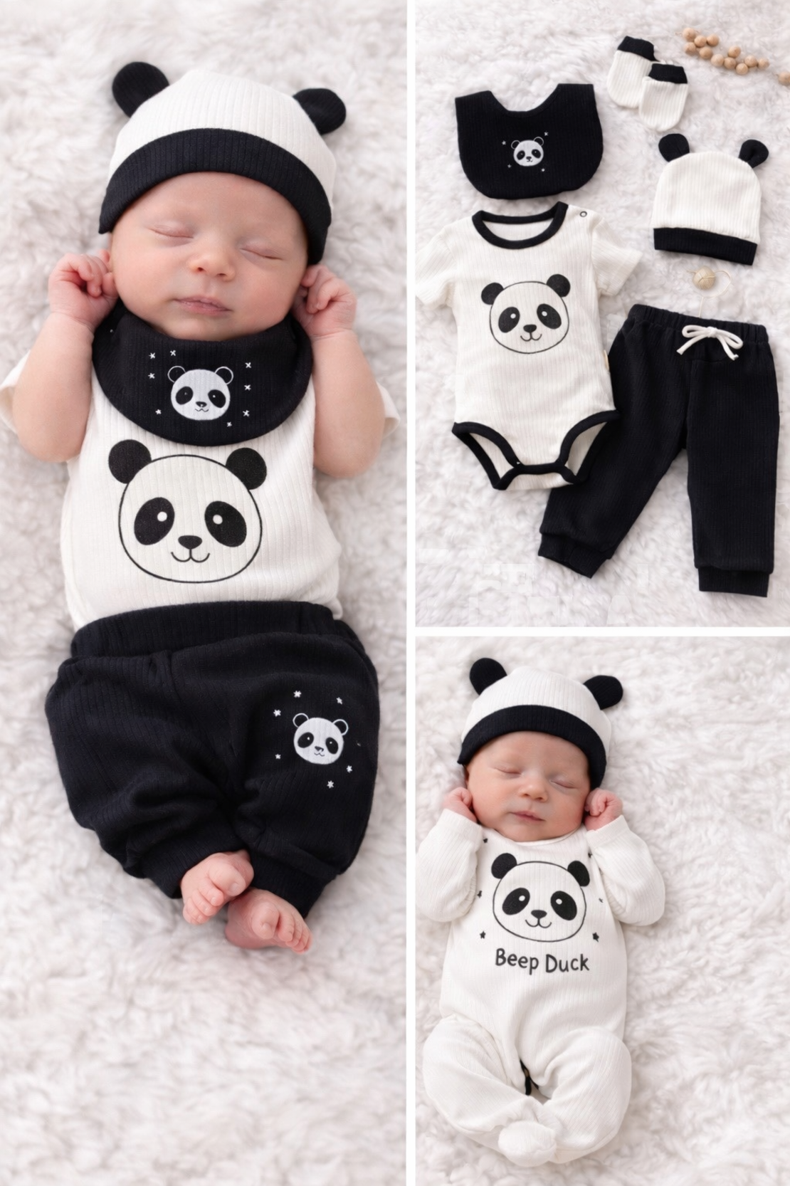 Комплект за новородено с панда 6 части