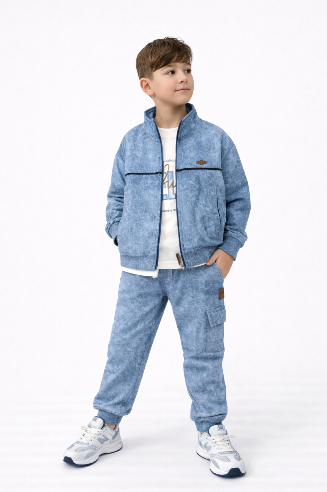 Детски спортен комплект - син деним ефект