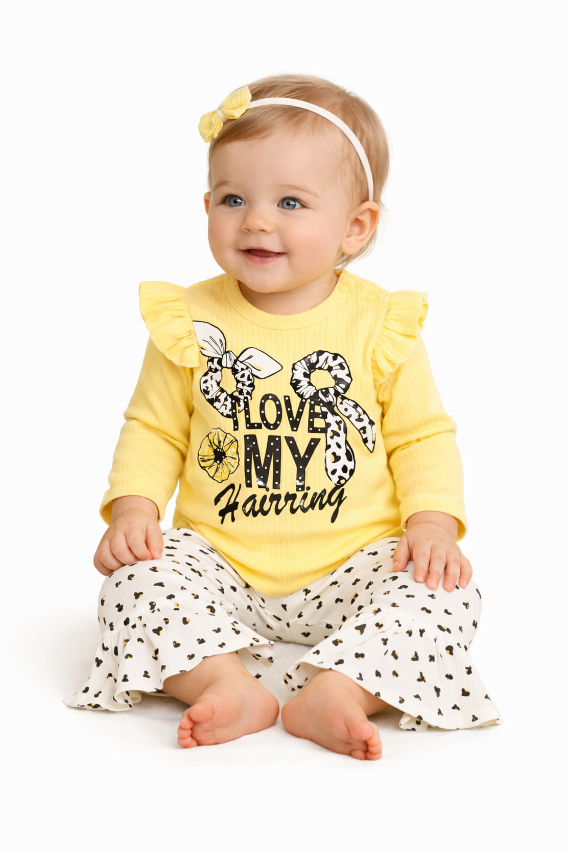 Рипсен бебешки комплект за момиче 3 части с лента