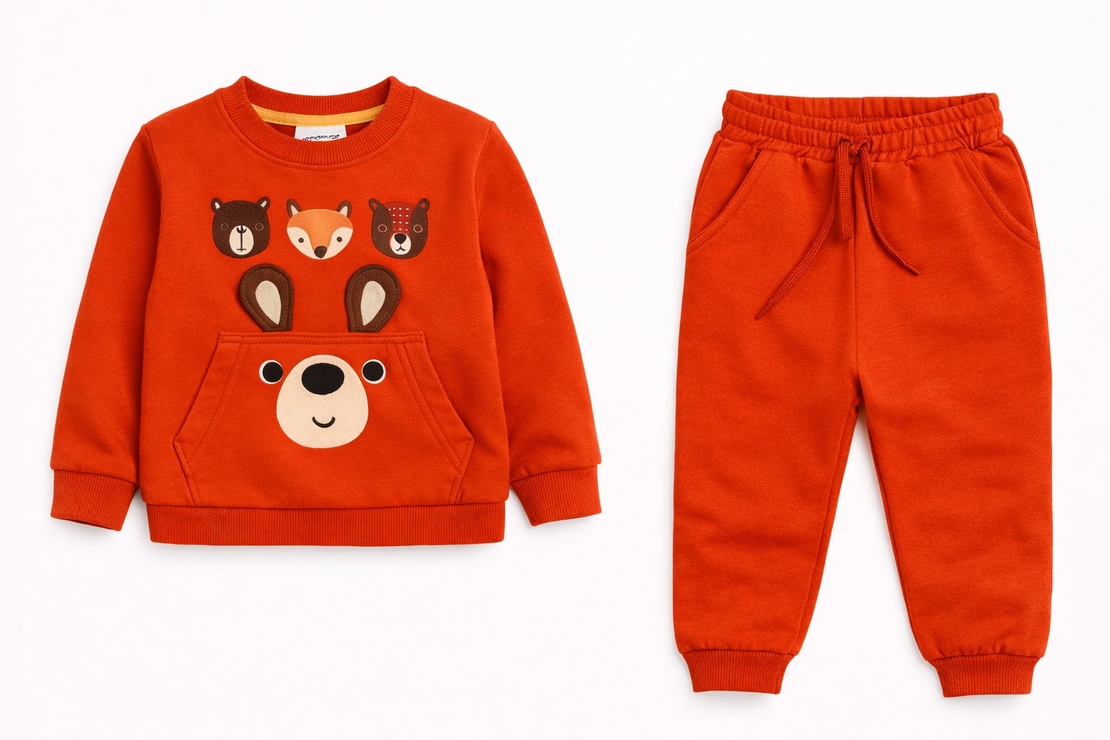 Ватиран детски комплект с мечета и лисица