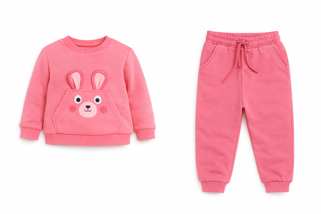 Ватиран комплект за момиче Зайче