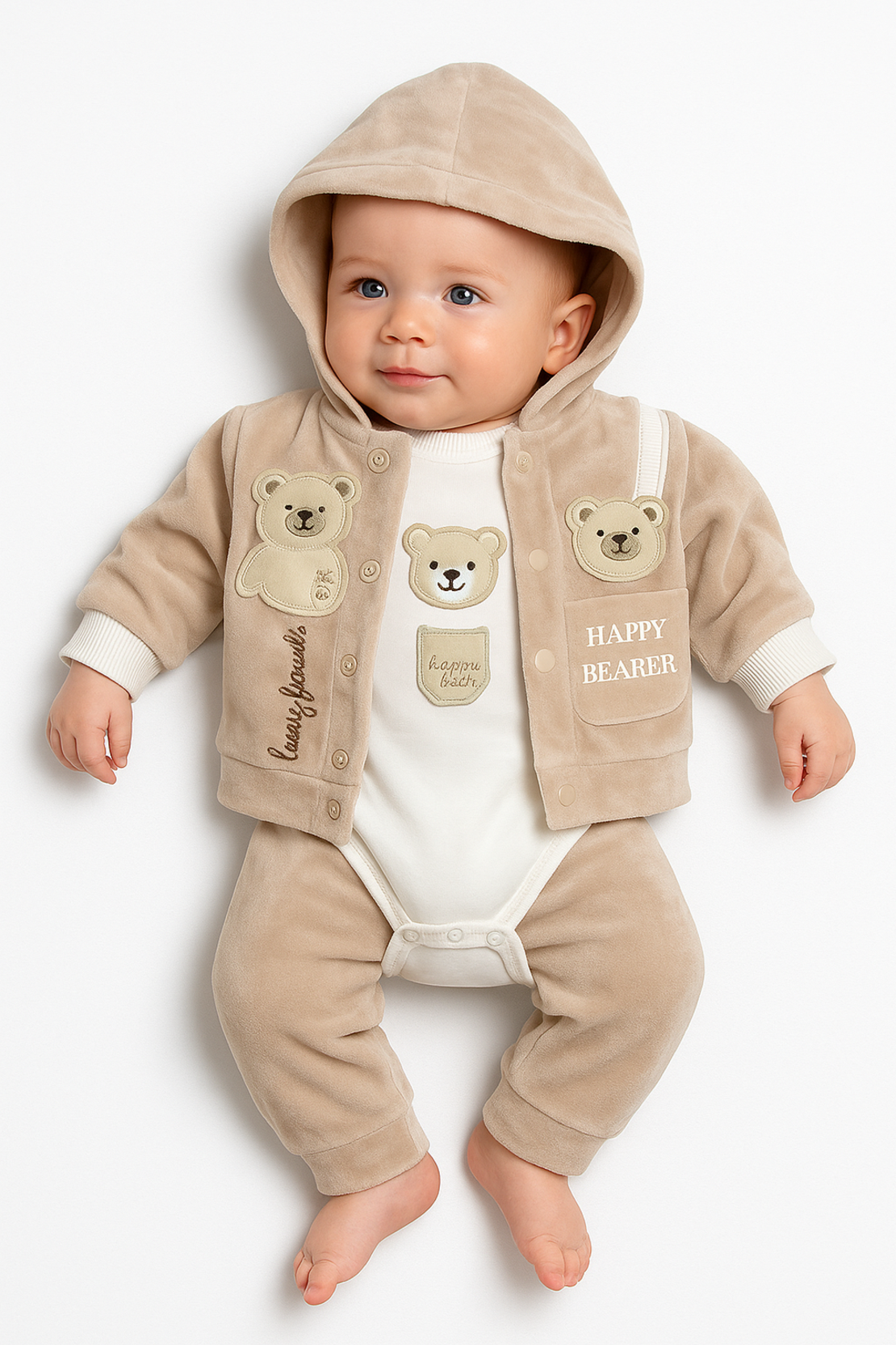 Мек плюшен бебешки комплект Happy Bear