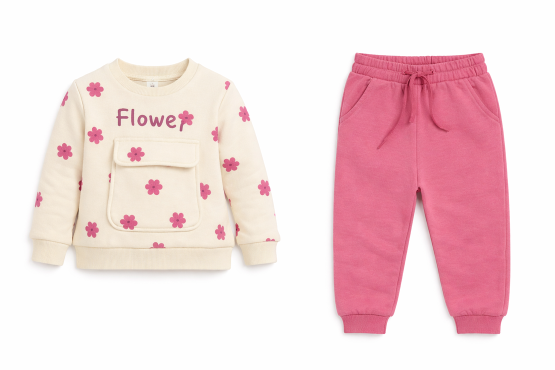 Ватиран комплект за момиче  Flower