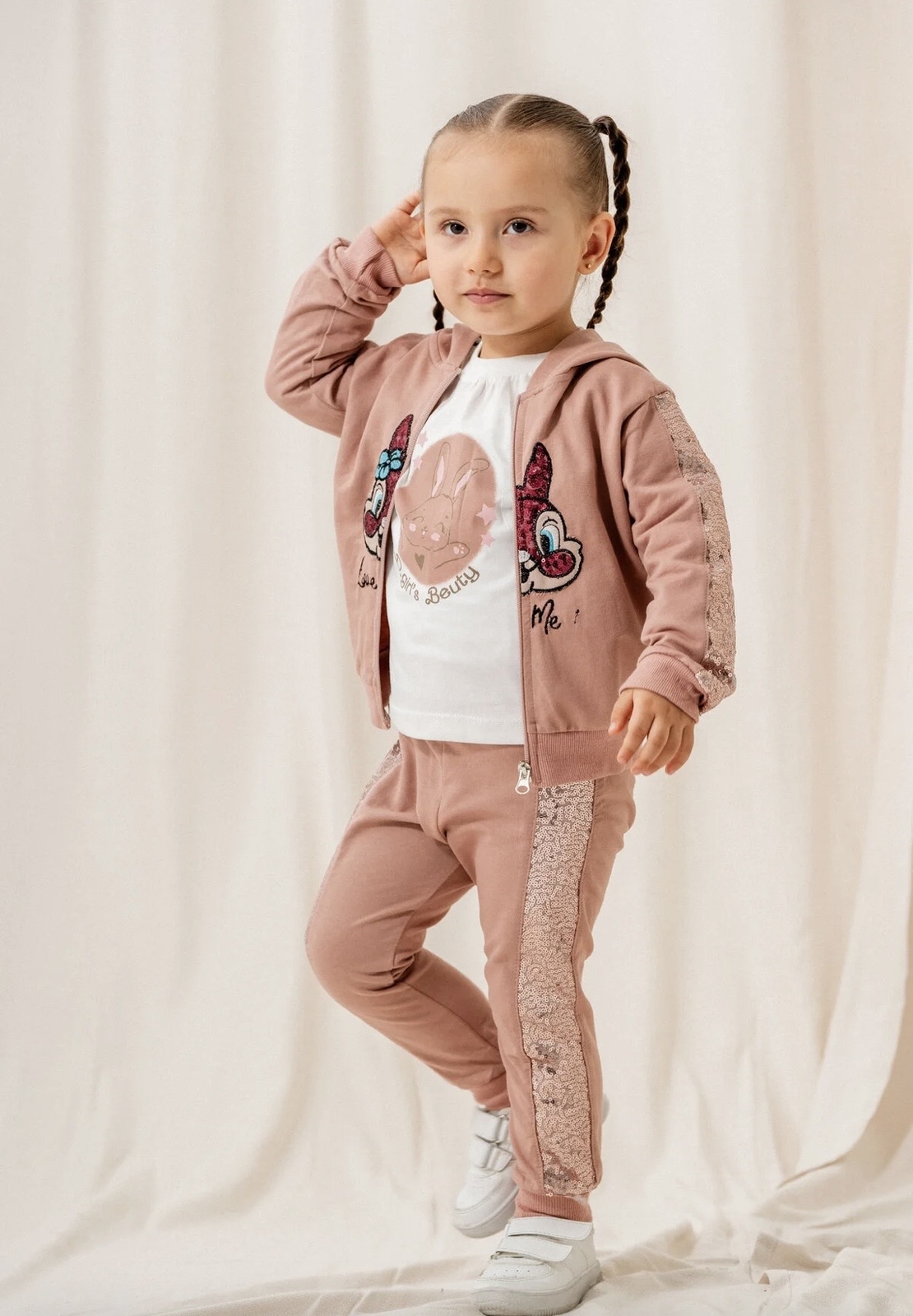 Комплект зайче  с пайети – 3 части