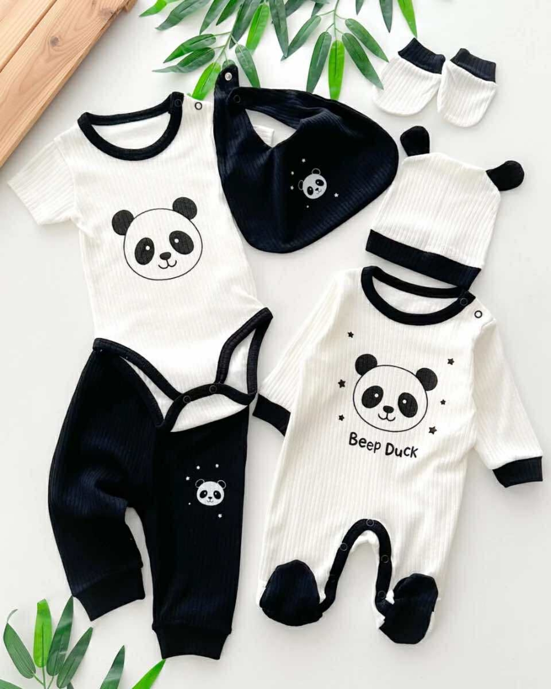 Комплект за новородено с панда 6 части