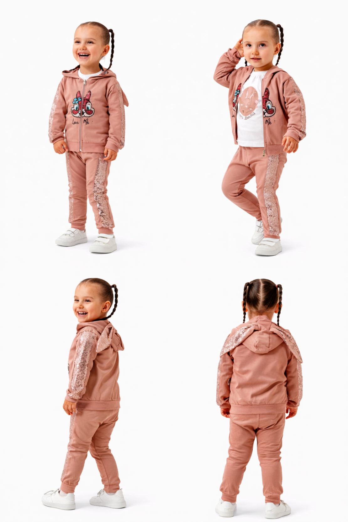 Комплект зайче  с пайети – 3 части