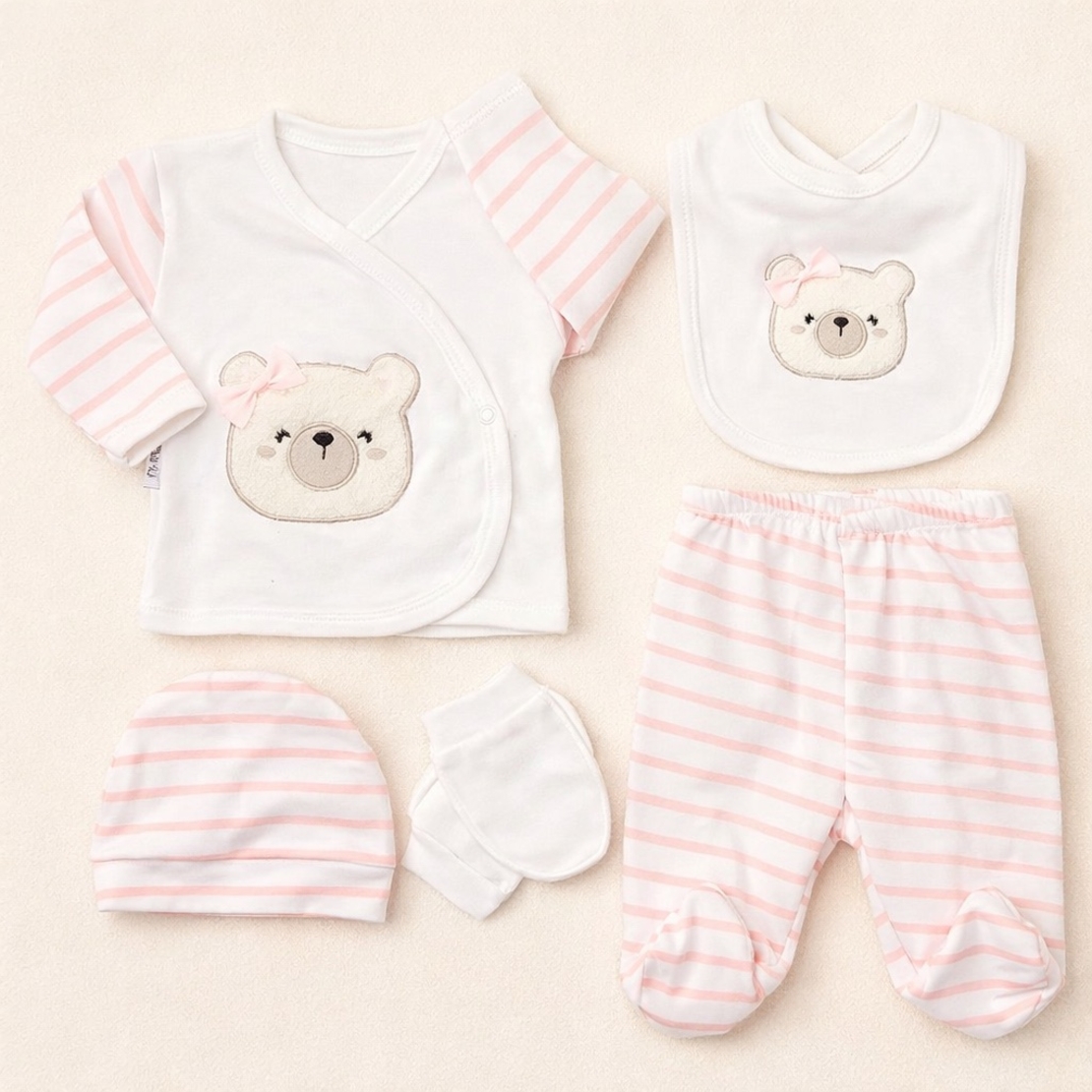 Бебешки комплект за новородено 5 части 100% памук