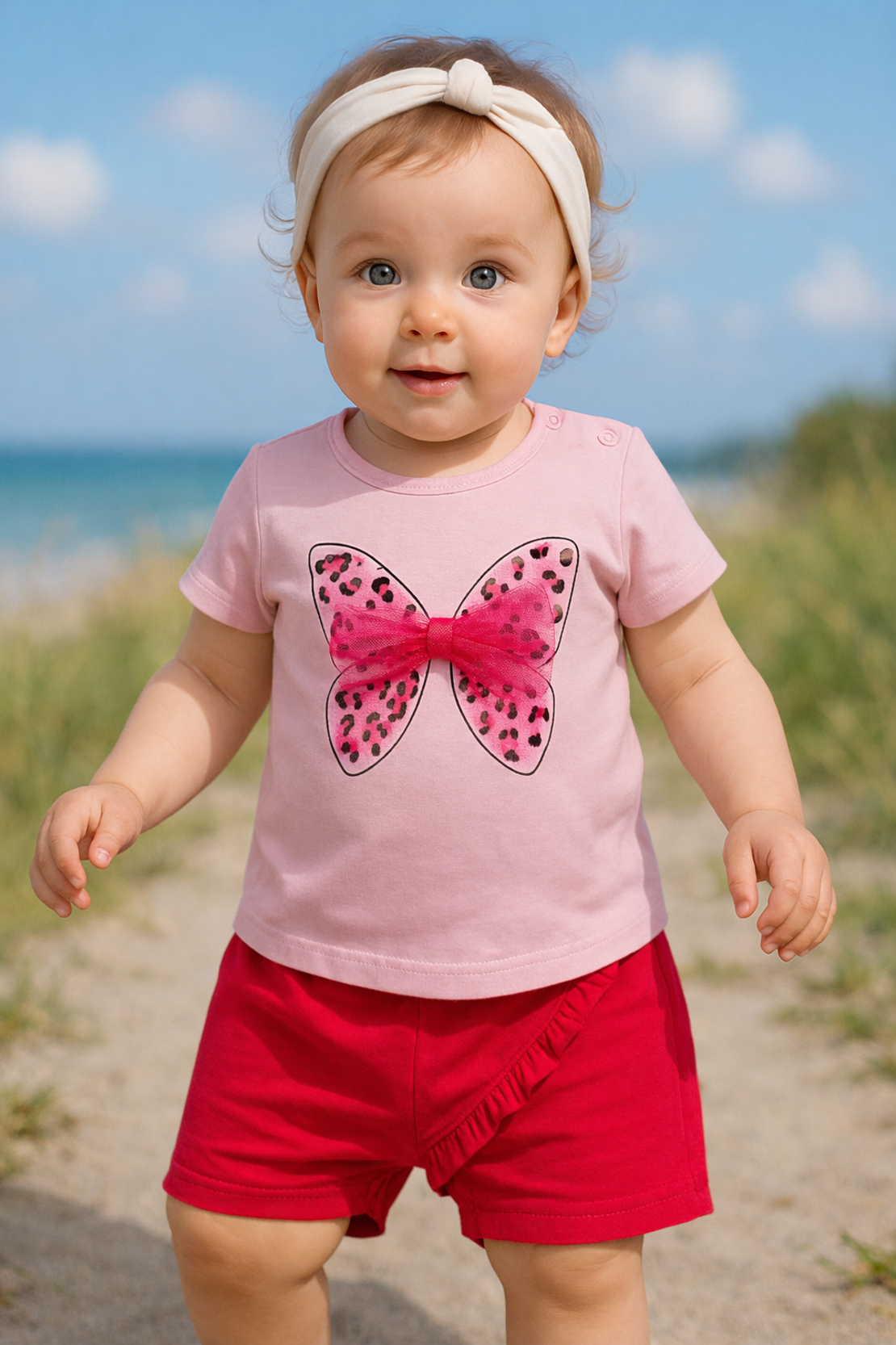 Розов летен комплект за момиче