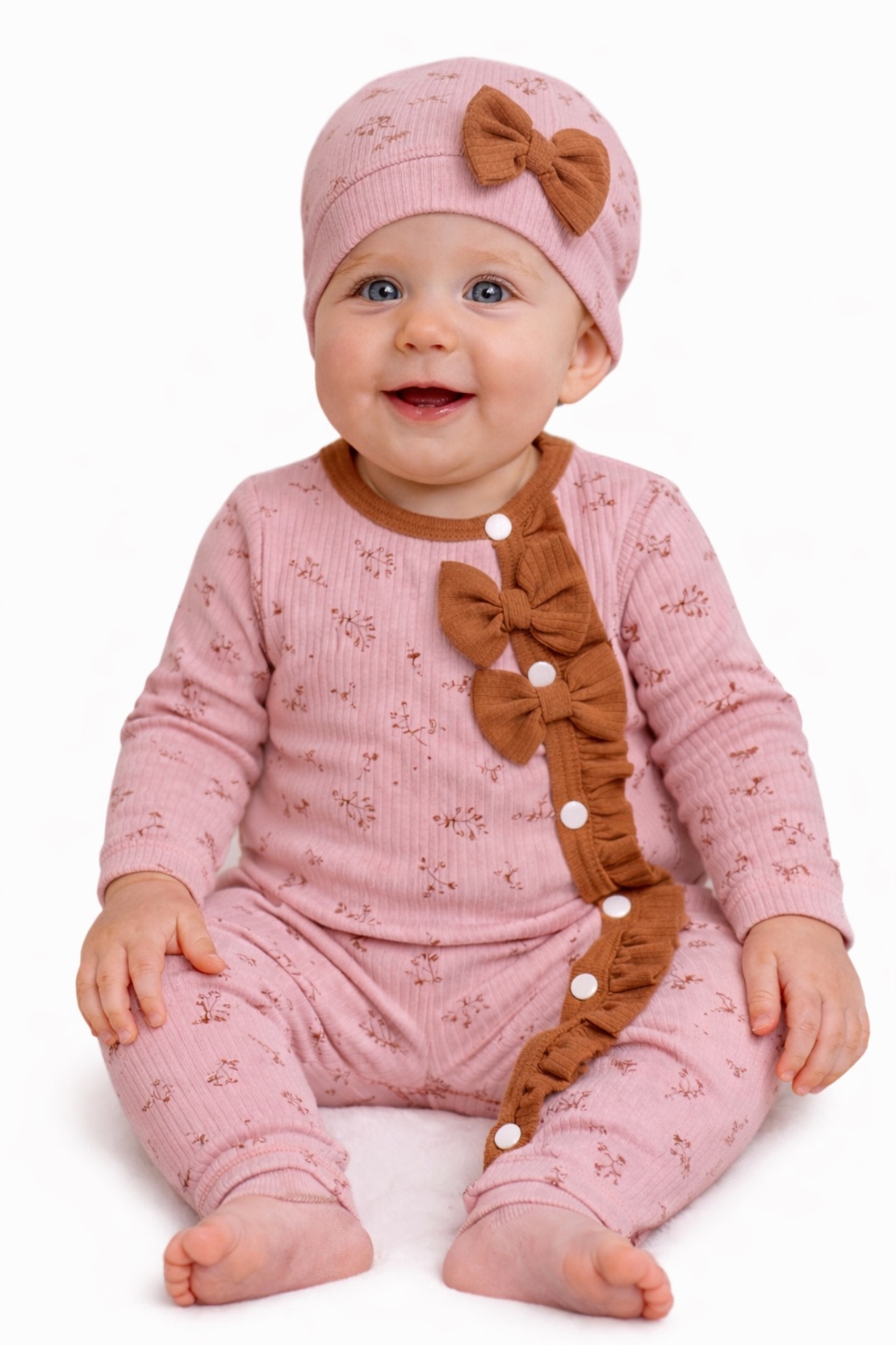 Бебешки гащеризон с панделка и шапка