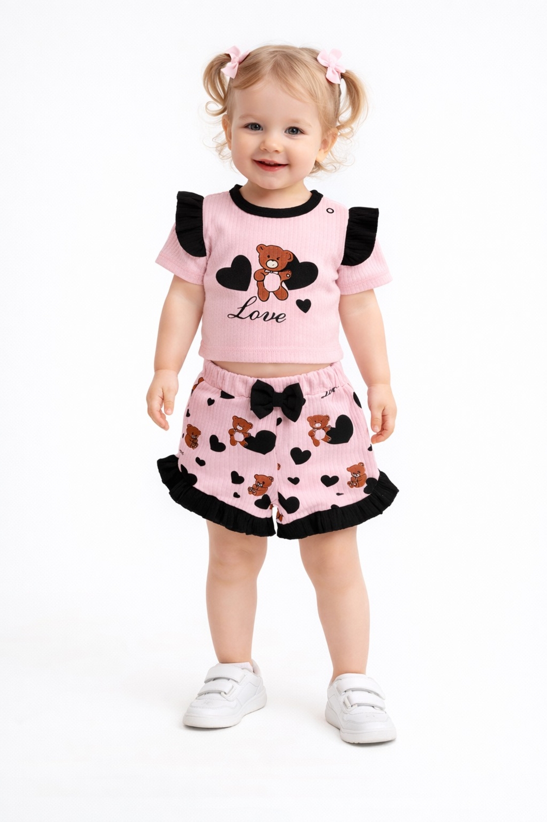 Летен комплект за момиче с мече