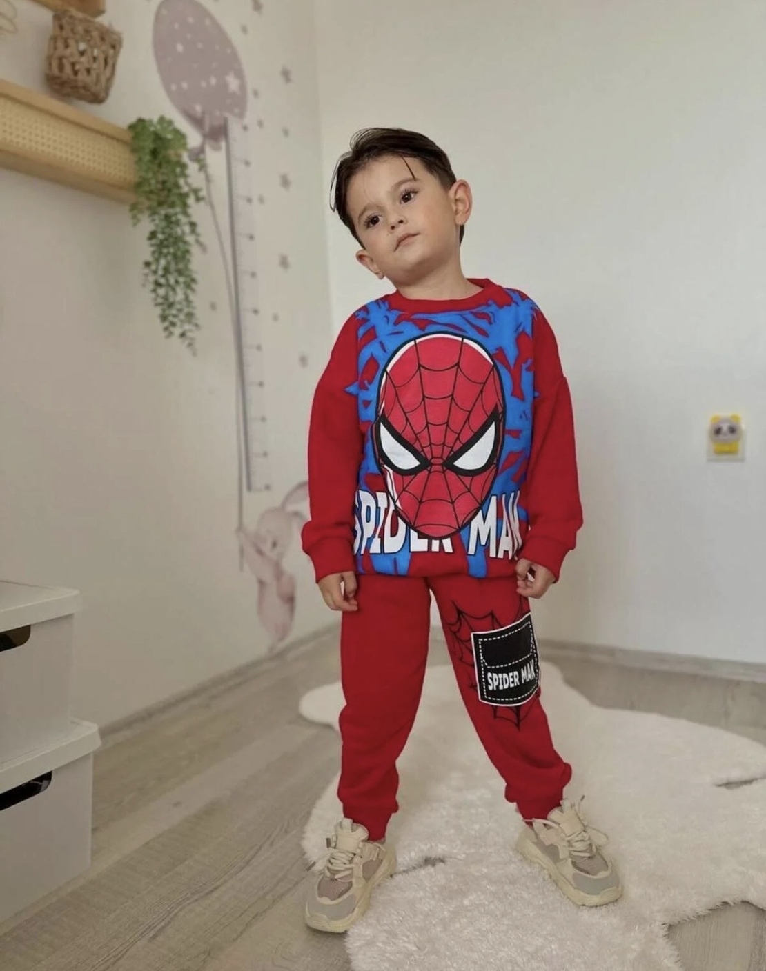 Детски спортен комплект  Спайдърмен – червен
