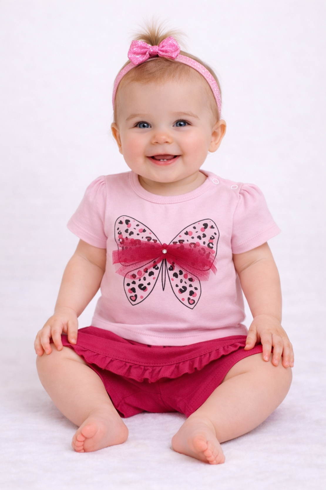 Розов летен комплект за момиче