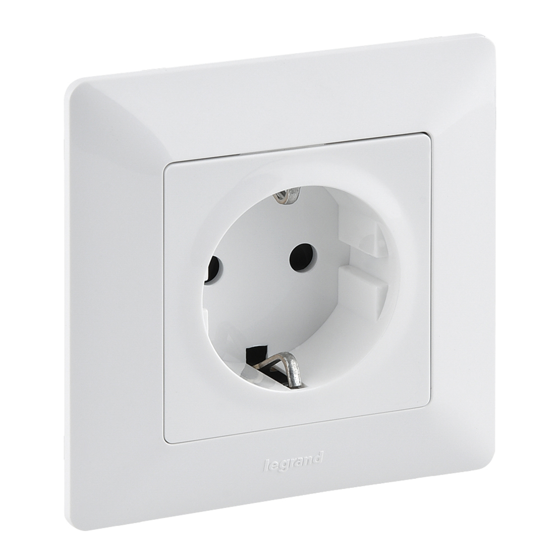 Контакт Valena Life с рамка 2P+E Schuko 16A, авт. клеми, бял, Legrand