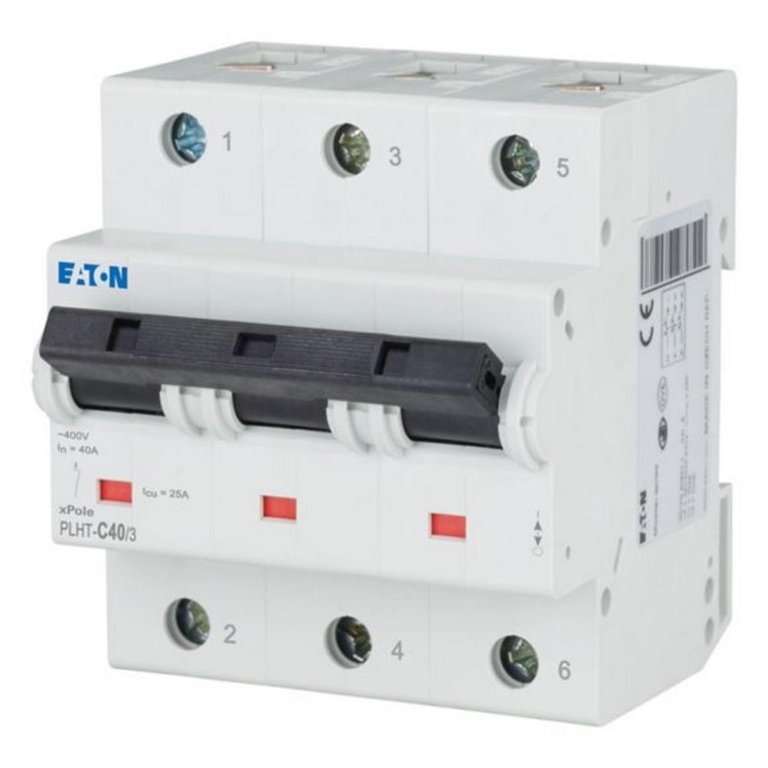 PLHT-C40/3 - Автоматичен прекъсвач MCB 3P 40A крива C 25kA, 4.5 мод., Eaton