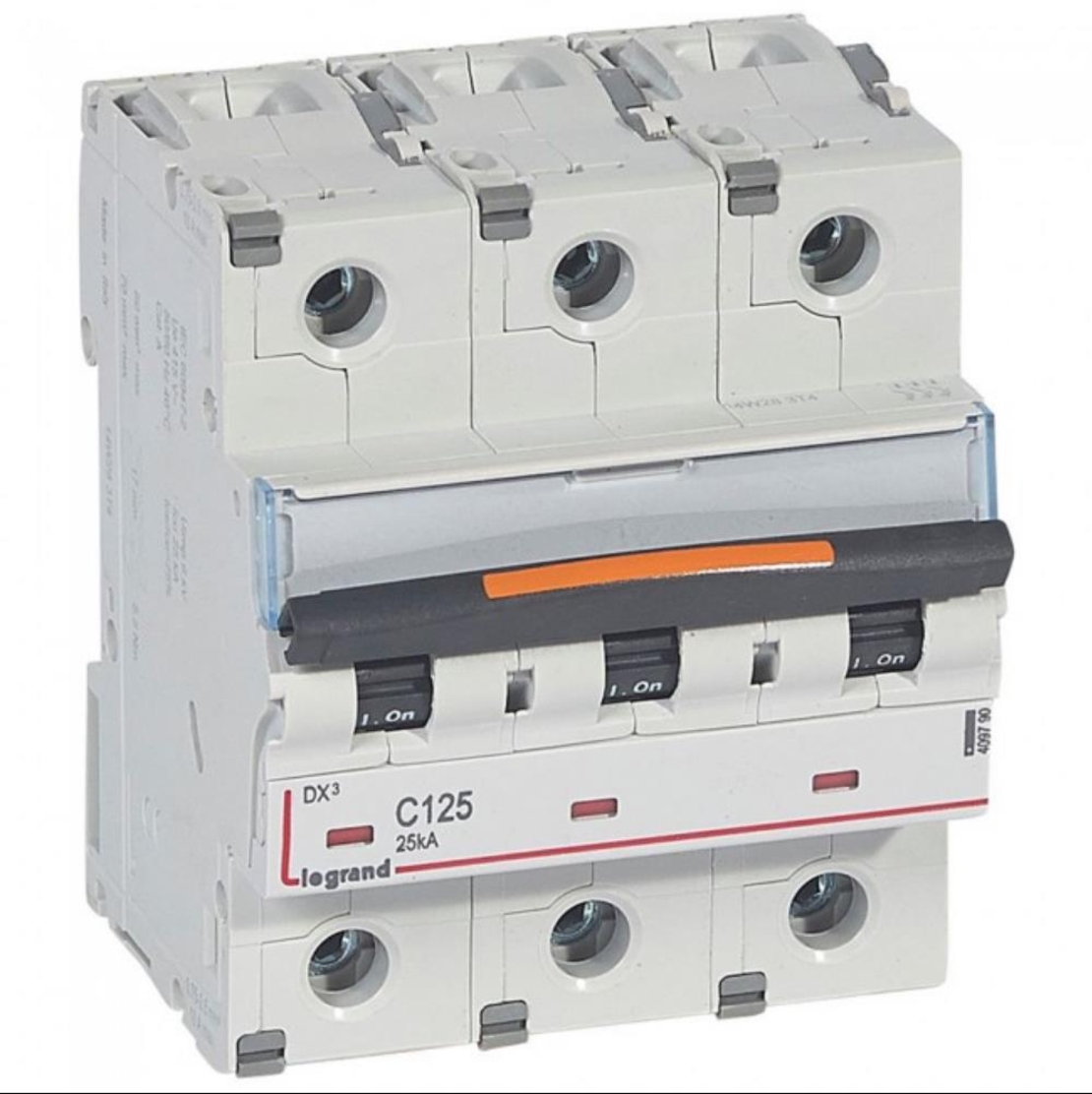 Автоматичен прекъсвач DX³ MCB 3P 125A крива С 25kA, 4.5 мод., Legrand
