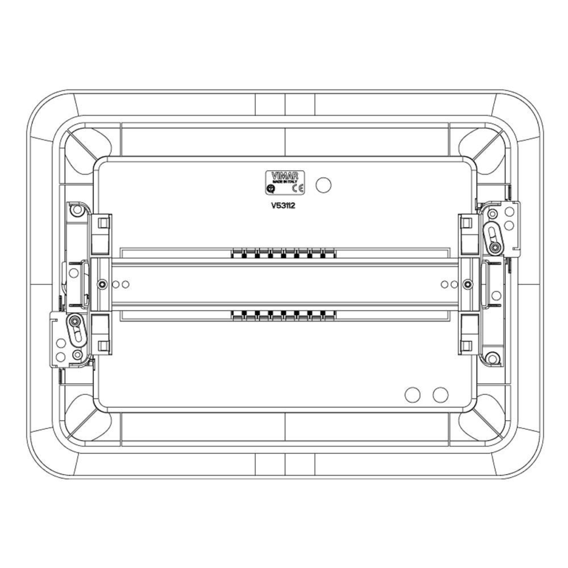Капак за табло 12 модула скрит монтаж бяла врата и DIN шина IP40 VIMAR