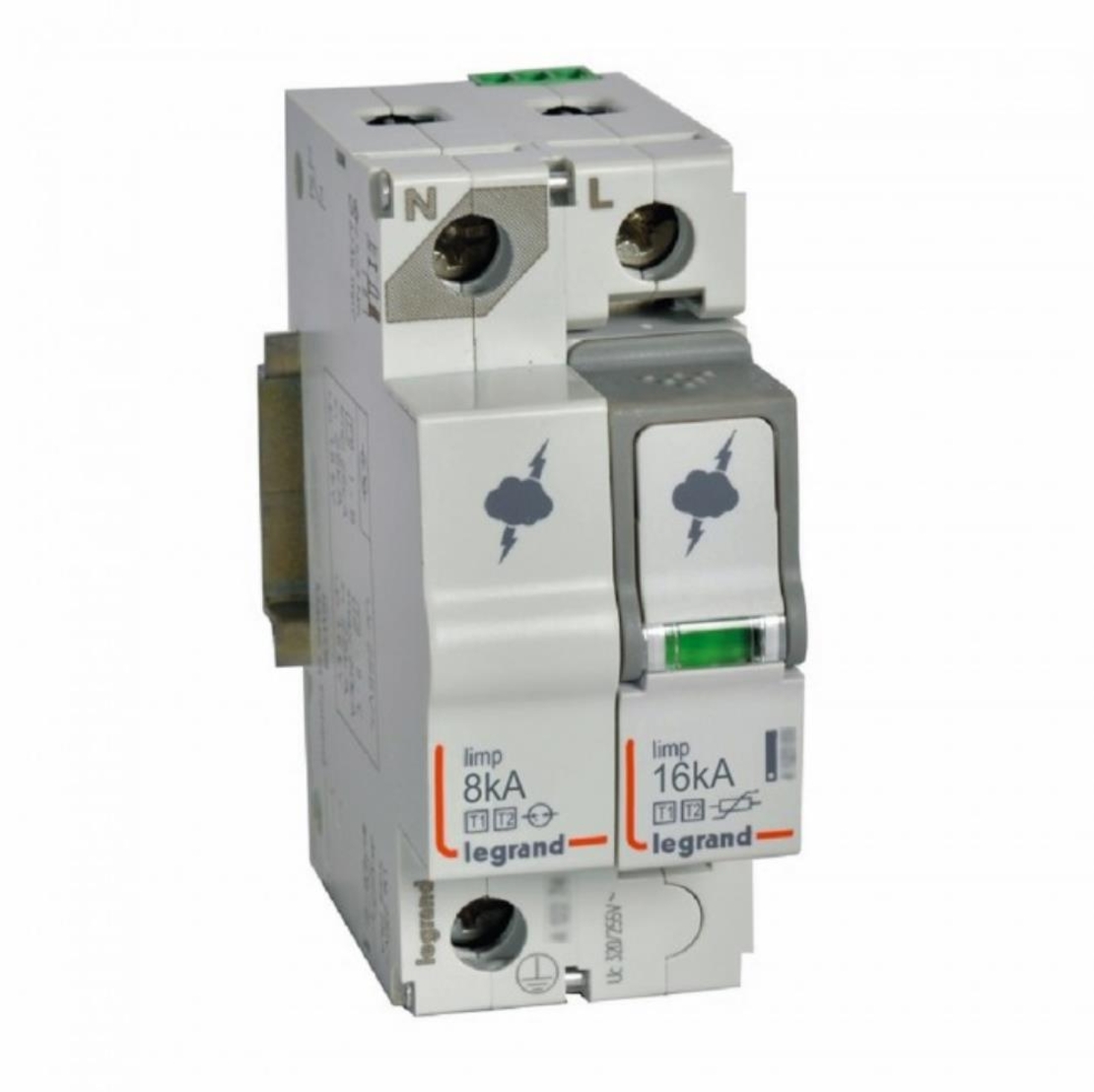 Катоден отводител SPD T1+T2, 320 V~ 8kA, 1P+N ляв, Legrand