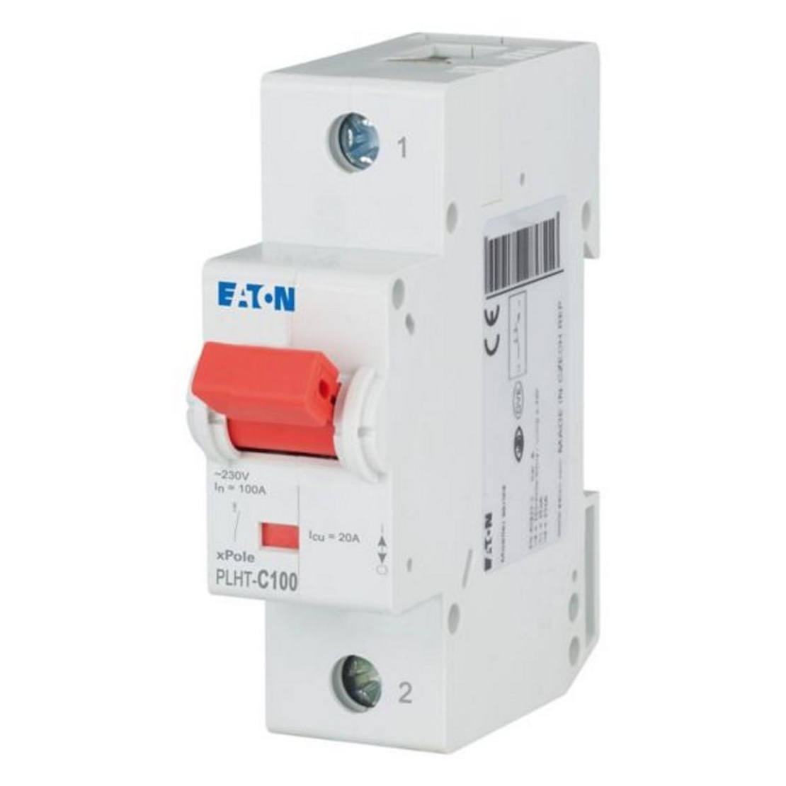 PLHT-C100/1 - Автоматичен прекъсвач MCB 1P 100A крива C 20kA, 1.5 мод., Eaton
