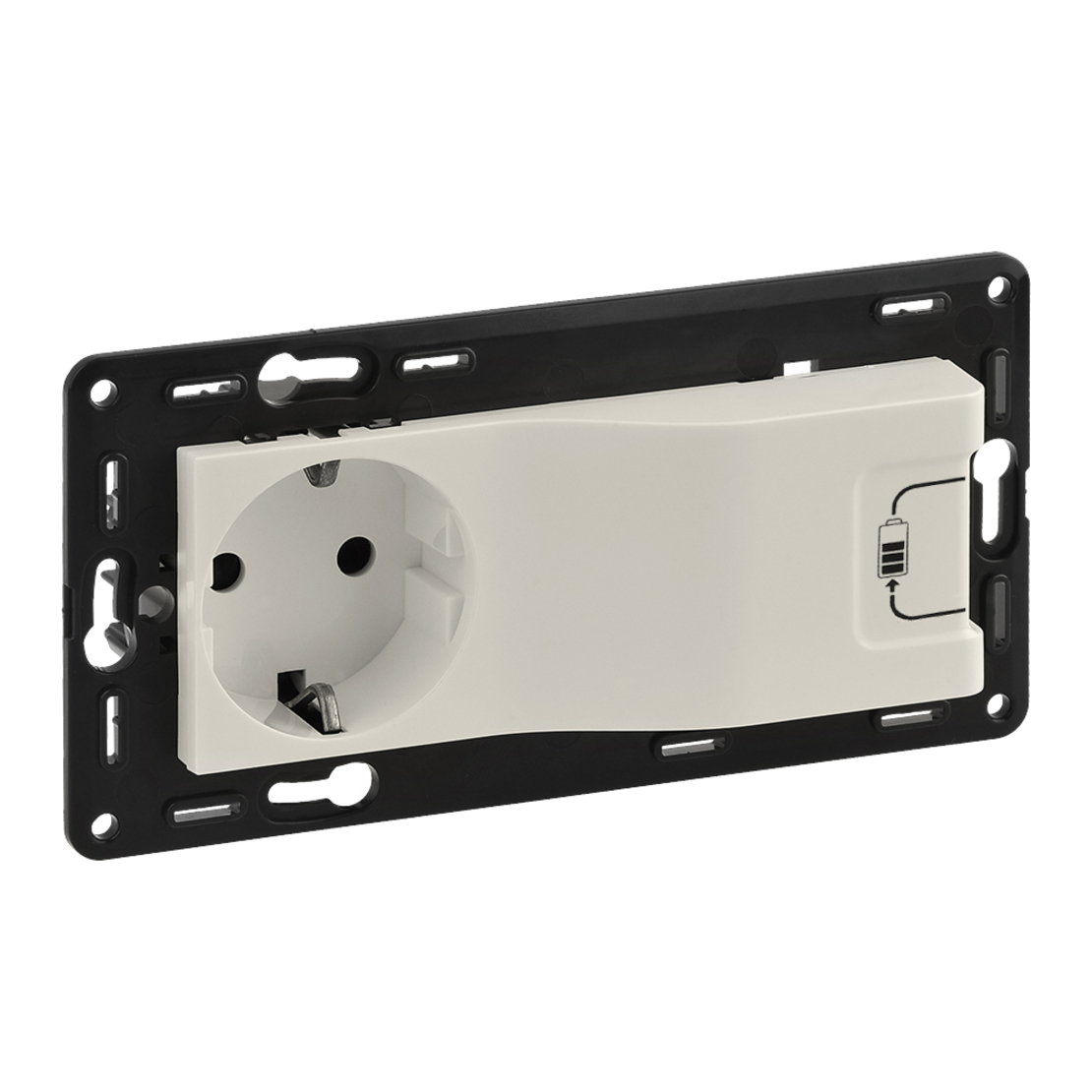Legrand Комбиниран контакт 2P+E/USB 1500mA Valena life крем