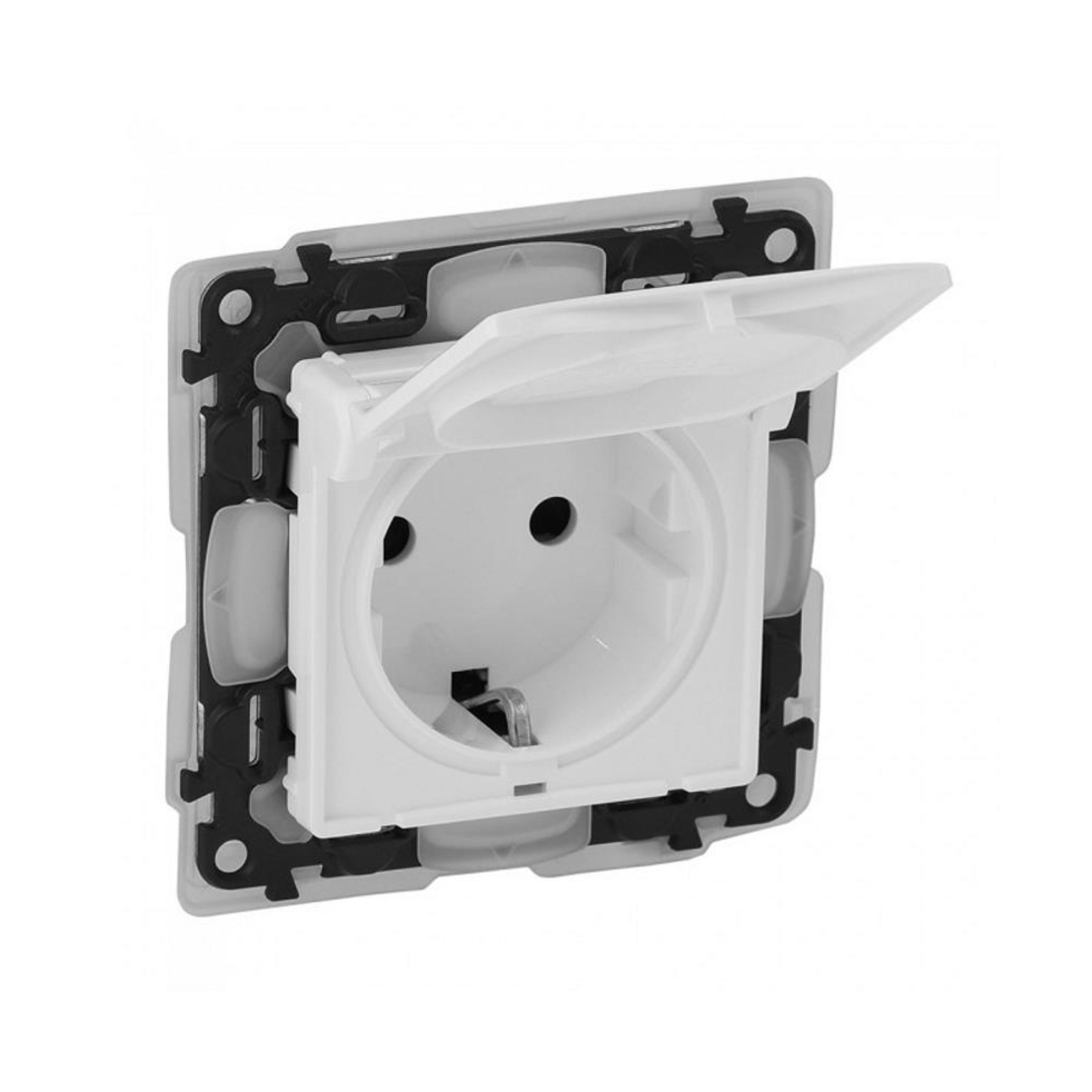 Legrand Контакт шуко с капаче IP44 Valena life Бяло