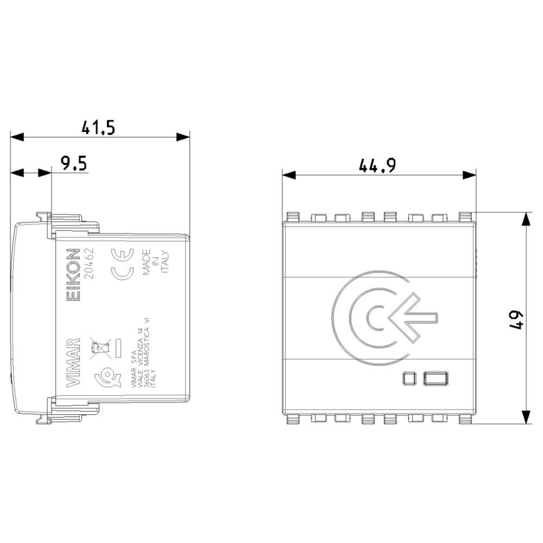 Смарт четец на NFC/RFID карти, Wireles View цвят Бял VIMAR EIKON