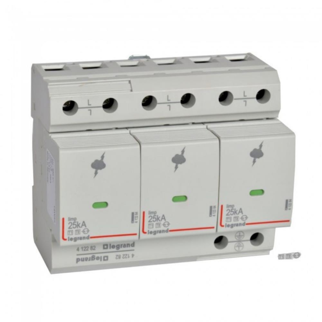 Катоден отводител SPD T1+T2, 350V~ 25kA, 3P 6мод., +FS, Legrand