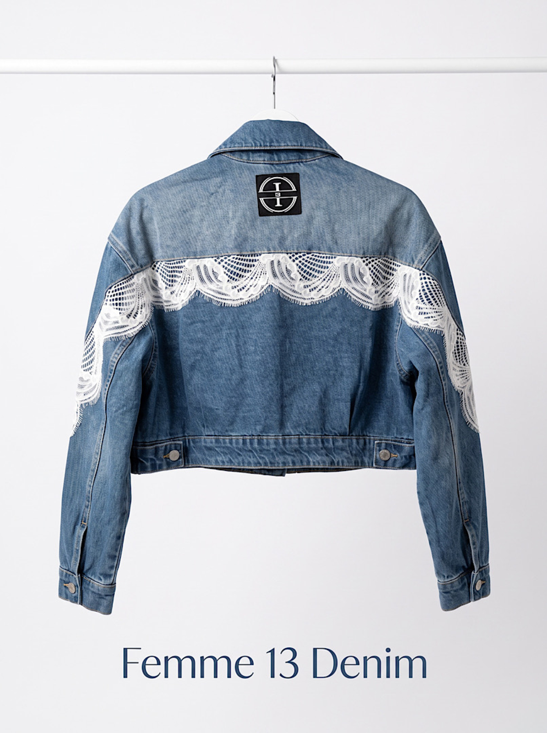 Femme 13 Denim – Дамско дънково яке с дантела